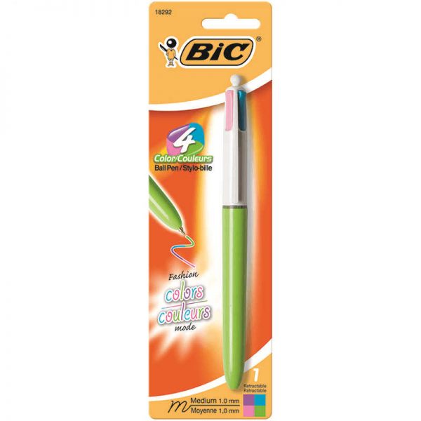 BIC USA INC BIC 4 COLOR PEN GREEN BARREL BICAMP11ASST