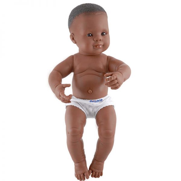 MINILAND EDUCATIONAL CORPORATION BLACK GIRL ANATOMICALLY CORRECT NEWBORN DOLL MLE31010