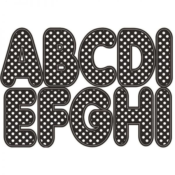 ASHLEY PRODUCTIONS BLACK POLKA DOT 2-3/4IN DESIGNER MAGNETIC LETTERS ASH17009