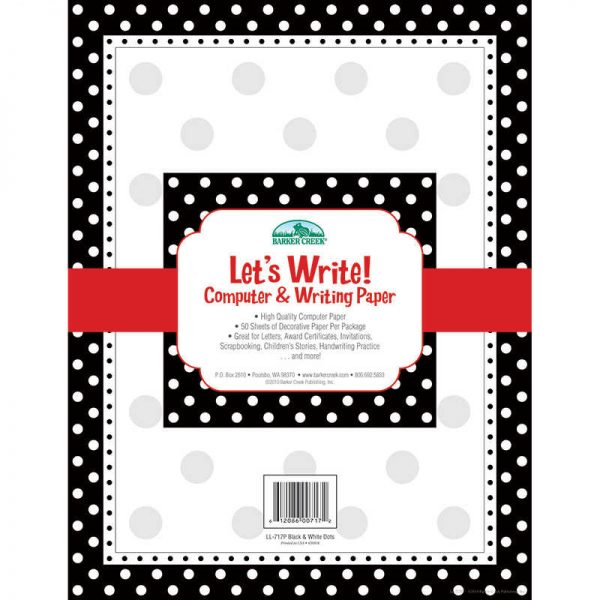 BARKER CREEK BLACK & WHITE DOT COMPUTER PAPER 50CT BCPLL717P