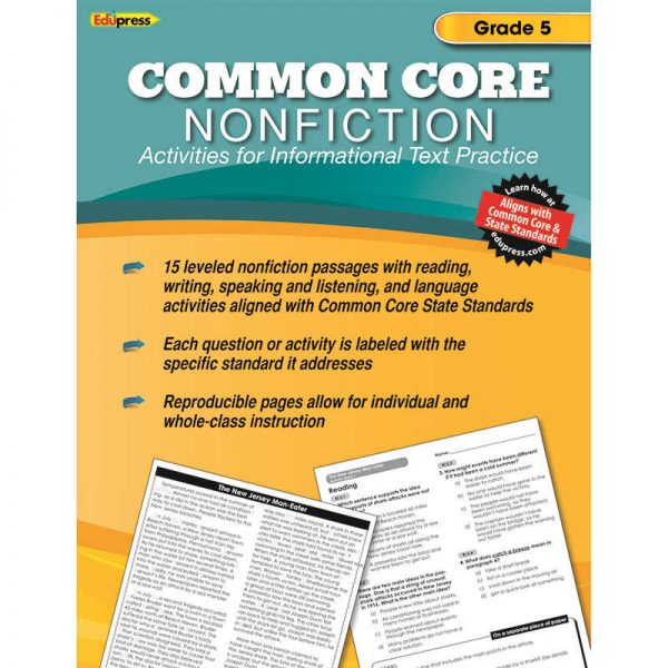 EDUPRESS COMMON CORE NONFICTION BOOK GRADE 5 EP-2354