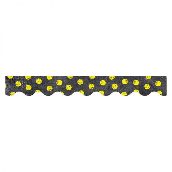 CREATIVE TEACHING PRESS DOTS ON CHALKBOARD YELLOW BORDERS CTP0218