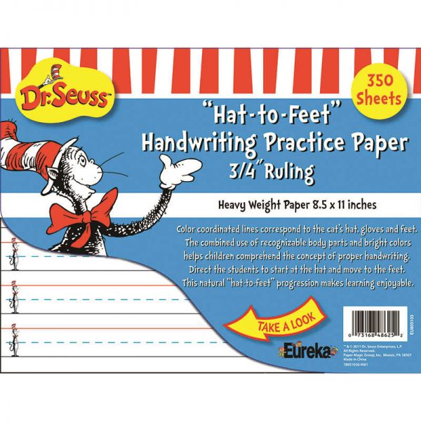 EUREKA DR SEUSS HAT TO FEET 300SHT HANDWRITING PRACTICE PAPER EU-805103