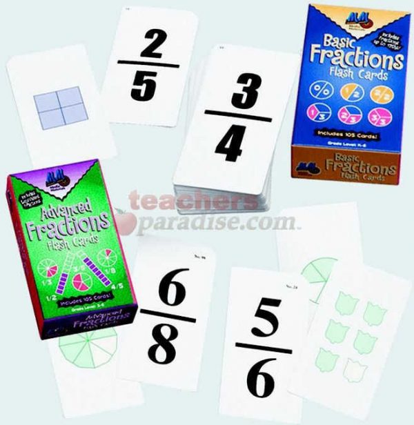 WORLD CLASS LEARNING MATERIALS Fraction Flash Cards Fraction Combo Set W-MB9224