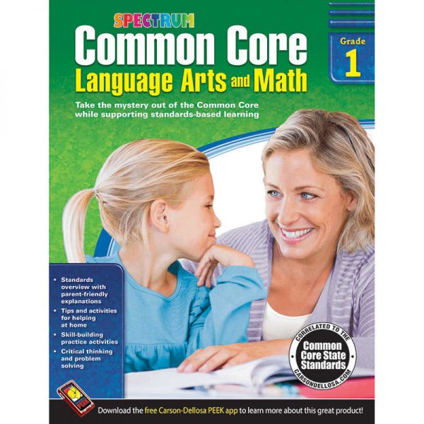 CARSON DELLOSA GRADE 1 COMMON CORE LANGUAGE ARTS & MATH BOOK CD-704501