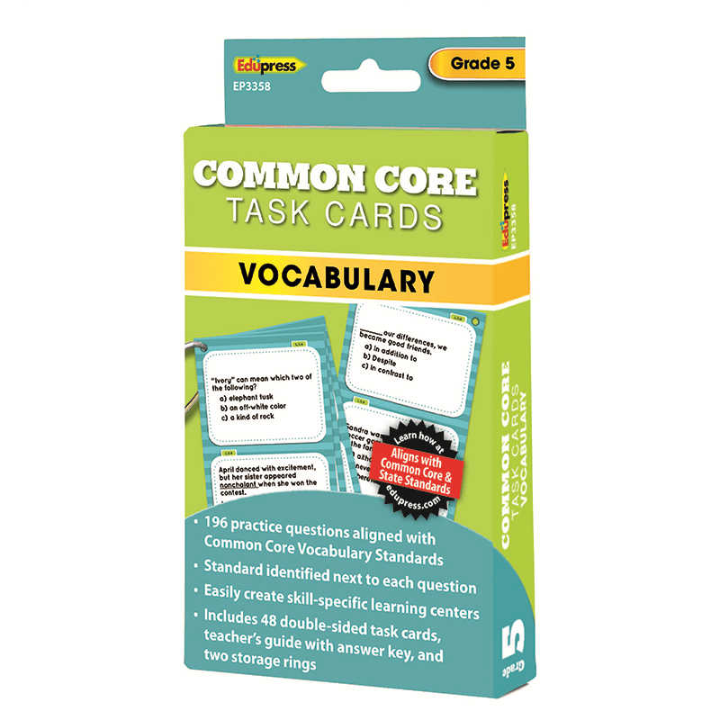 EDUPRESS GRADE 5 COMMON CORE VOCABULARY TASK CARDS EP 3358 TeachersParadise