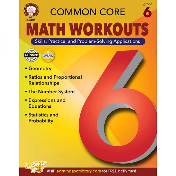 CARSON DELLOSA GRADE 6 COMMON CORE MATH WORKOUTS BOOK CD-404220