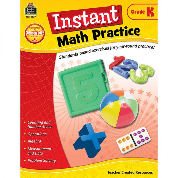 TEACHER CREATED RESOURCES INSTANT MATH PRACTICE GRADE K TCR2747