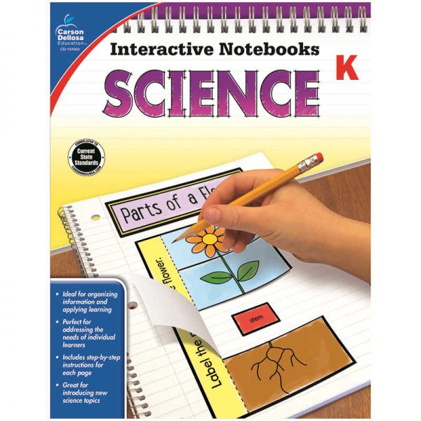 CARSON DELLOSA INTERACTIVE NOTEBOOKS SCIENCE GRADE K CD-104904