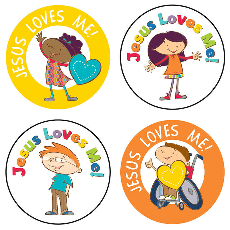 Carson Dellosa Jesus Loves Me Stickers 72 Pc Cd 168160 Teachersparadise