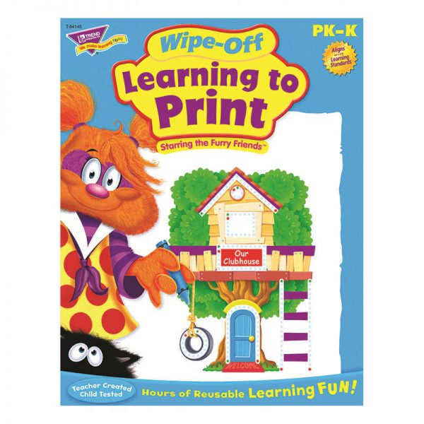 TREND ENTERPRISES INC. LEARNING TO PRINT FURRY FRIENDS WIPE OFF BOOK GRADE PK-K T-94145