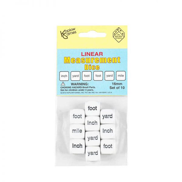 KOPLOW GAMES INC. LINEAR MEASUREMENT DICE KOP18004