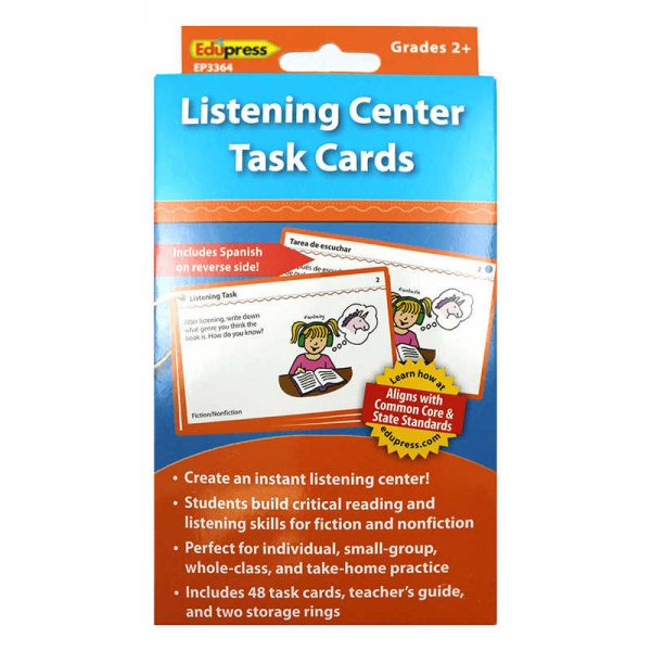 EDUPRESS LISTENING CENTER TASK CARDS GRADE 2 AND UP EP-3364