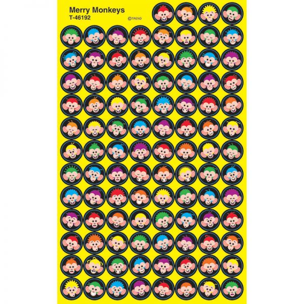 TREND ENTERPRISES INC. MERRY MONKEYS SUPERSPOTS STICKERS T-46192