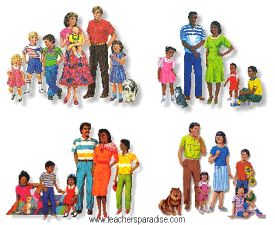 LITTLE FOLK VISUALS Multicultural Families Flannelboard Set Set Of All ...
