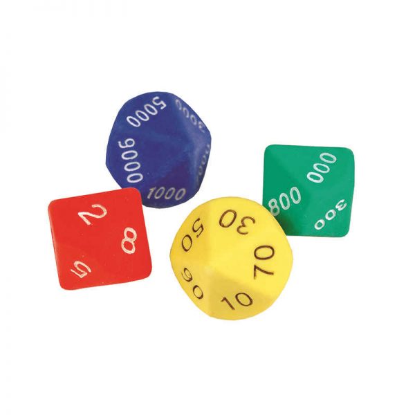 LEARNING ADVANTAGE PLACE VALUE DICE SET OF 4 CTU7426