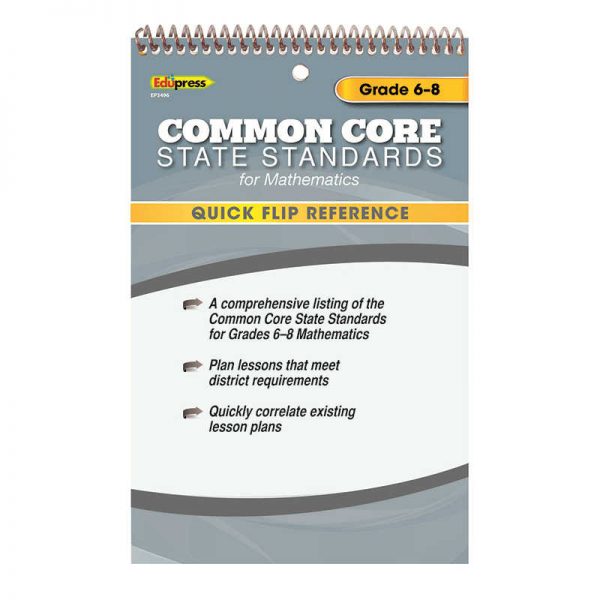 Edupress Quick Flip Reference For Common Core State Standards Math Grade 6 8 Ep 3496 6758