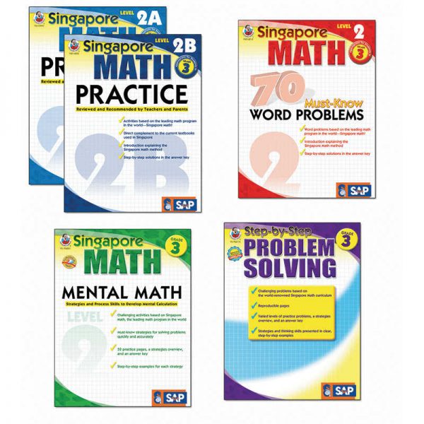 CARSON DELLOSA SINGAPORE MATH BUNDLE GRADE 3 FS-704178