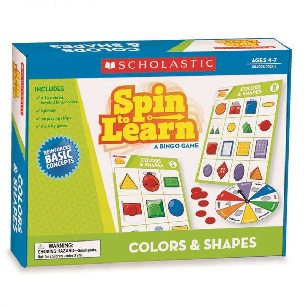 SCHOLASTIC TEACHING RESOURCES SPIN TO LEARN COLORS & SHAPES GAME SC-540224