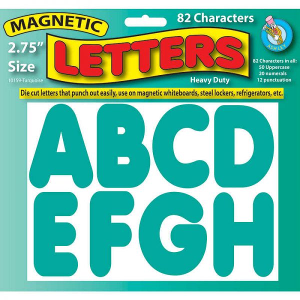 ASHLEY PRODUCTIONS TURQUOISE 2-3/4 IN MAGNETIC LETTERS ASH10159