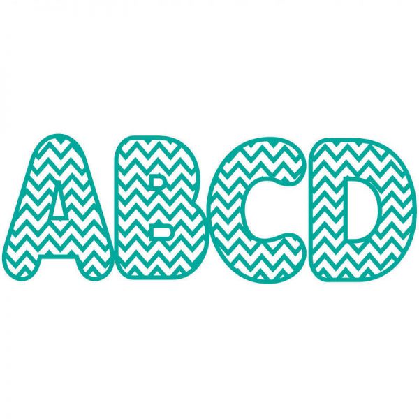 ASHLEY PRODUCTIONS TURQUOISE CHEVRON 2-3/4 IN DESIGNER MAGNETIC LETTERS ASH10169