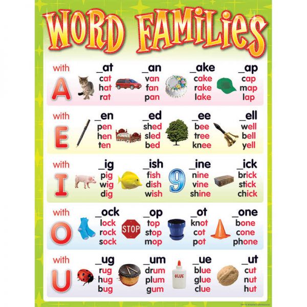 TEACHER CREATED RESOURCES WORD FAMILIES CHART TCR7715