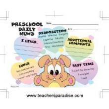 TeachersParadise.com | Preschool Daily Notes