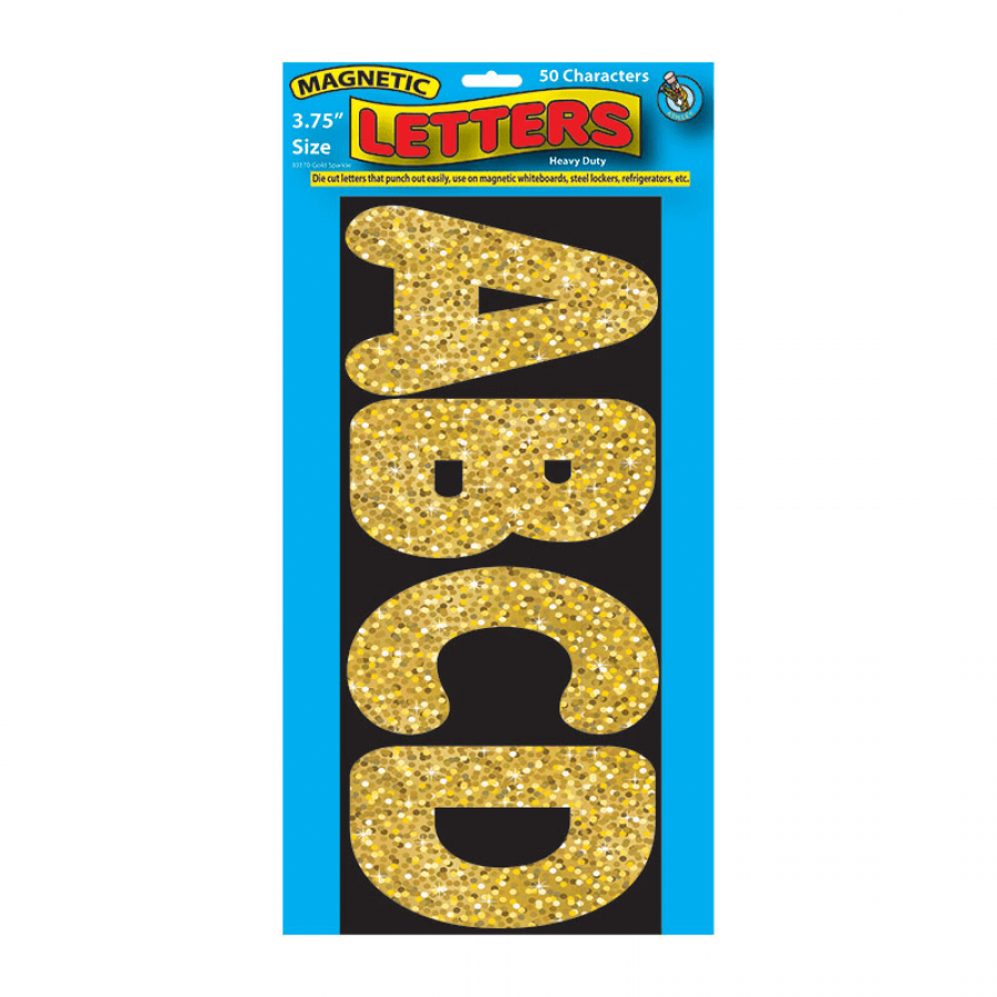 teachersparadisecom 3 34in magnetic letters gold sparkle