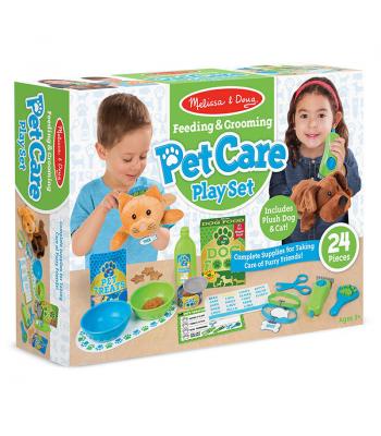 feeding & grooming pet care play set