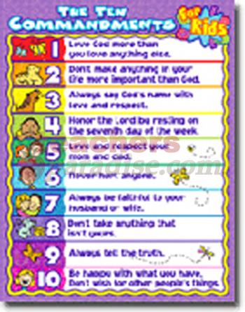 The Ten Commandments For Kids from TeachersParadise.com | Teacher ...