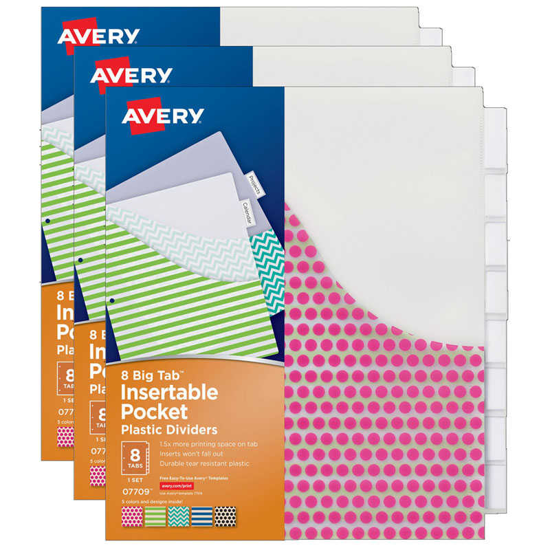 TeachersParadise - Avery® Big Tab™ Pocket Insertable Plastic Dividers ...