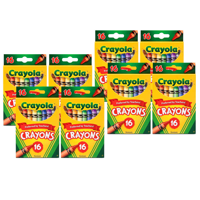 Crayola Classic Crayons School Supplies 16 Count (Pack of Six) 