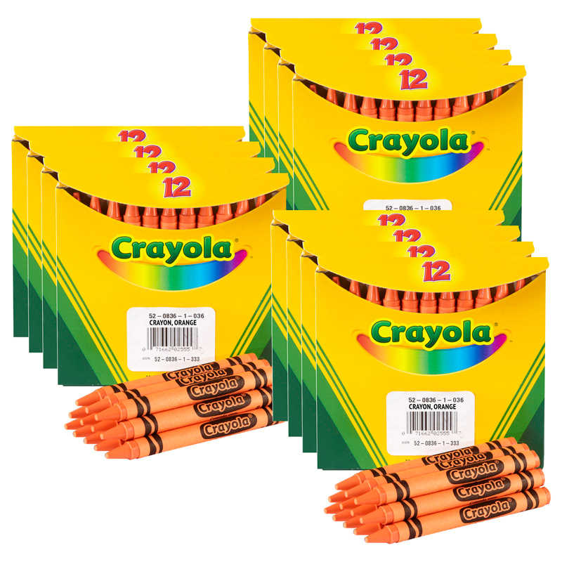 Teachersparadise Crayola® Bulk Crayons Orange Regular Size 12 Per Box 12 Boxes