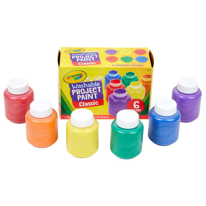 TeachersParadise - Crayola® Washable Paint, Blue, 16 oz. Bottles, Pack of 6  - BIN201642-6