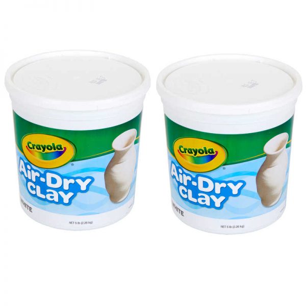 TeachersParadise - Crayola® Air-Dry Clay, White, 5 lb Tub, Pack of 2