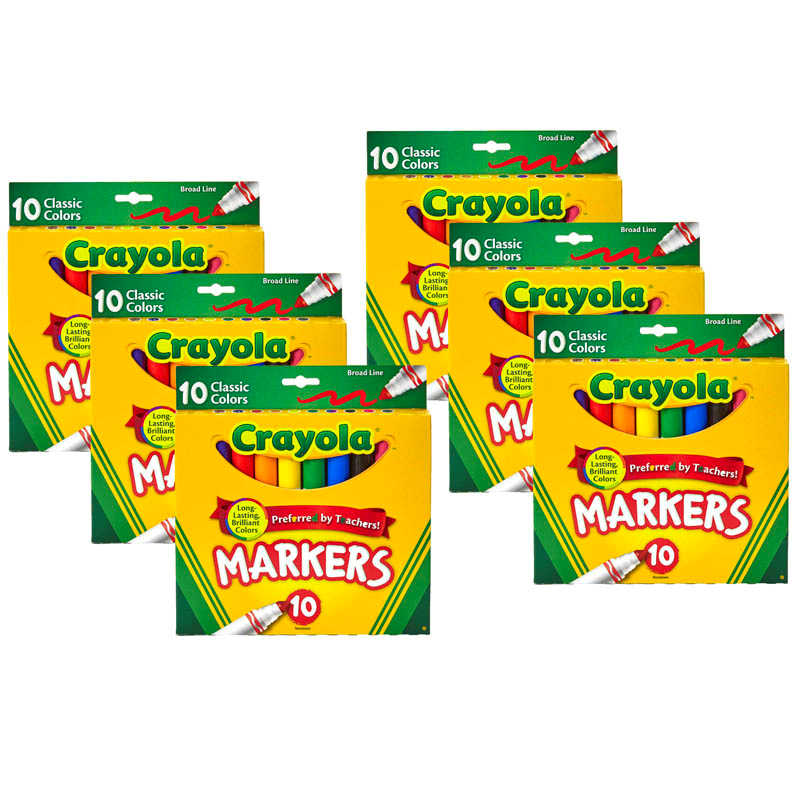 Crayola 10 Count Classic Broad Line Markers (Pack of 2), Assorted