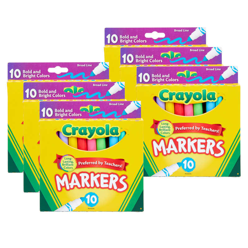 TeachersParadise - Crayola® Broad Line Markers, Bold & Bright