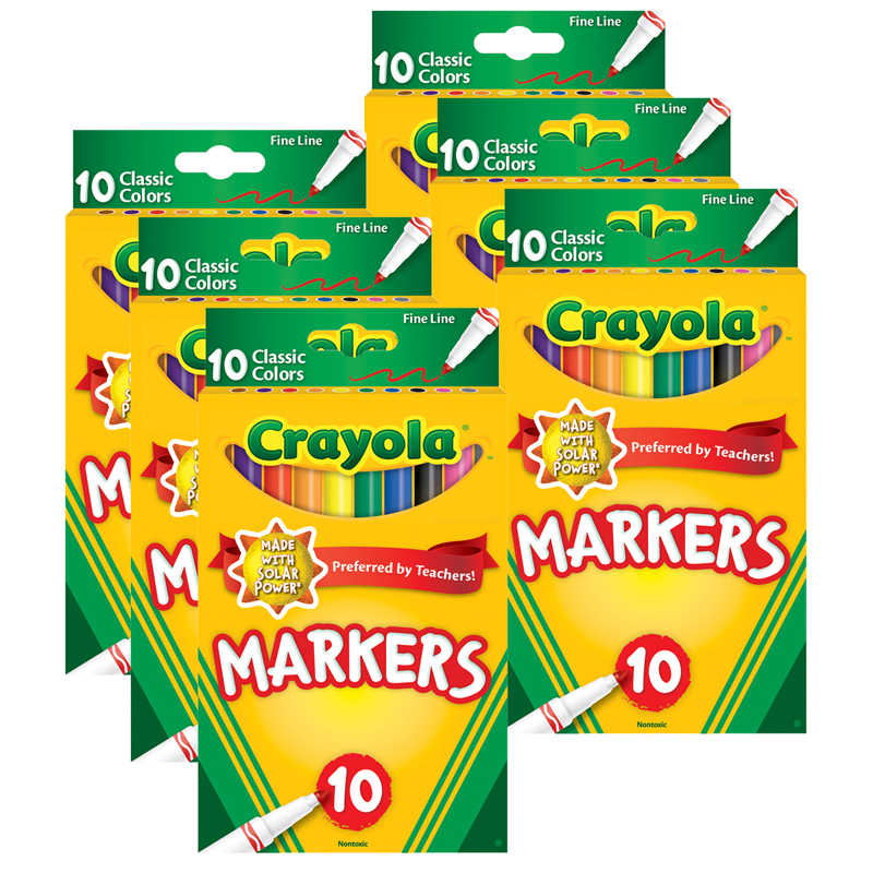 TeachersParadise - Crayola® Fine Line Markers, Classic Colors, 10 Per ...