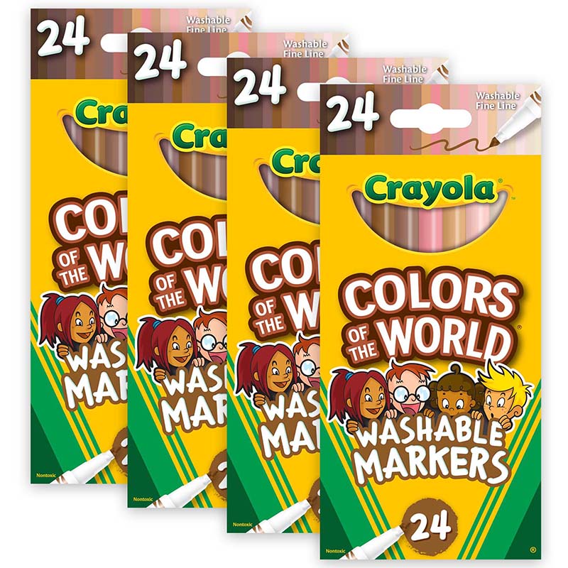 12 Packs: 20 ct. (240 total) Round Tip Washable Marker Set by
