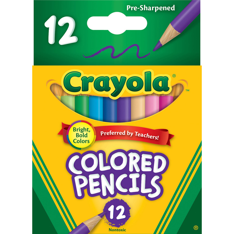 TeachersParadise - Crayola® Short Colored Pencils, 12 Colors - BIN684112