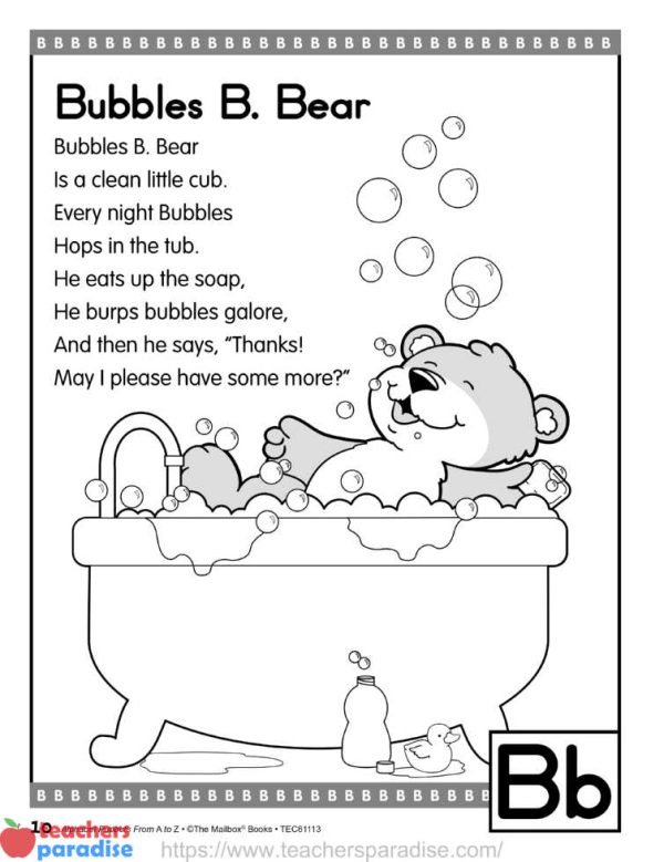 Bubbles B. Bear Craft - Alphabet Puppets from A to Z by The Education ...