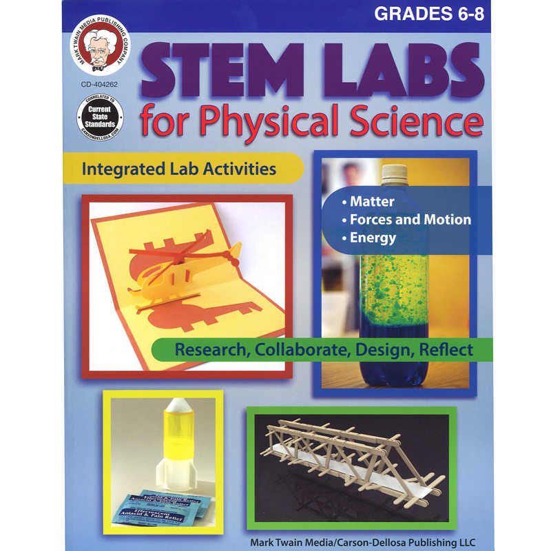 Mark Twain Media STEM Labs for Physical Science Resource Book, Grade 6-8, Paperback