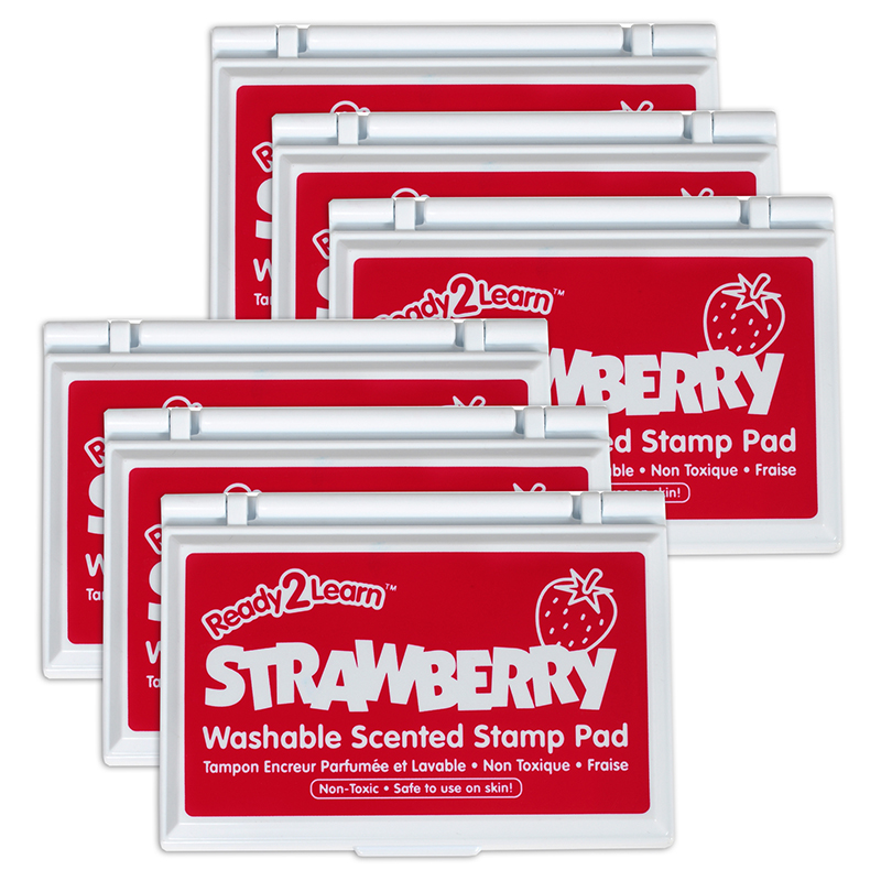 Ready 2 Learn Washable Stamp Pad - Strawberry Scent, Red - Pack of 6