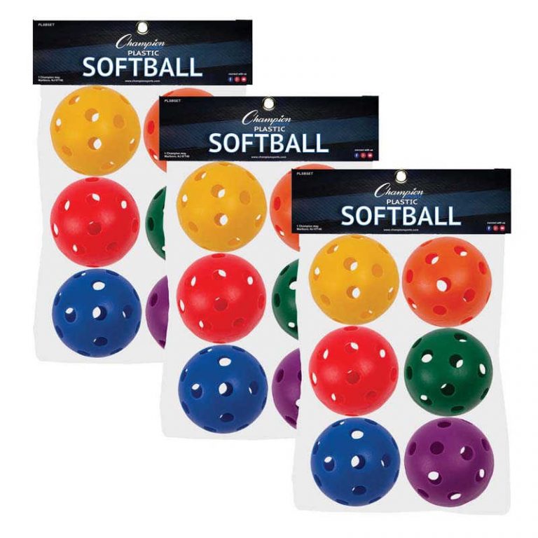 TeachersParadise Champion Sports Plastic Softballs, 6 Per Set, 3 Sets