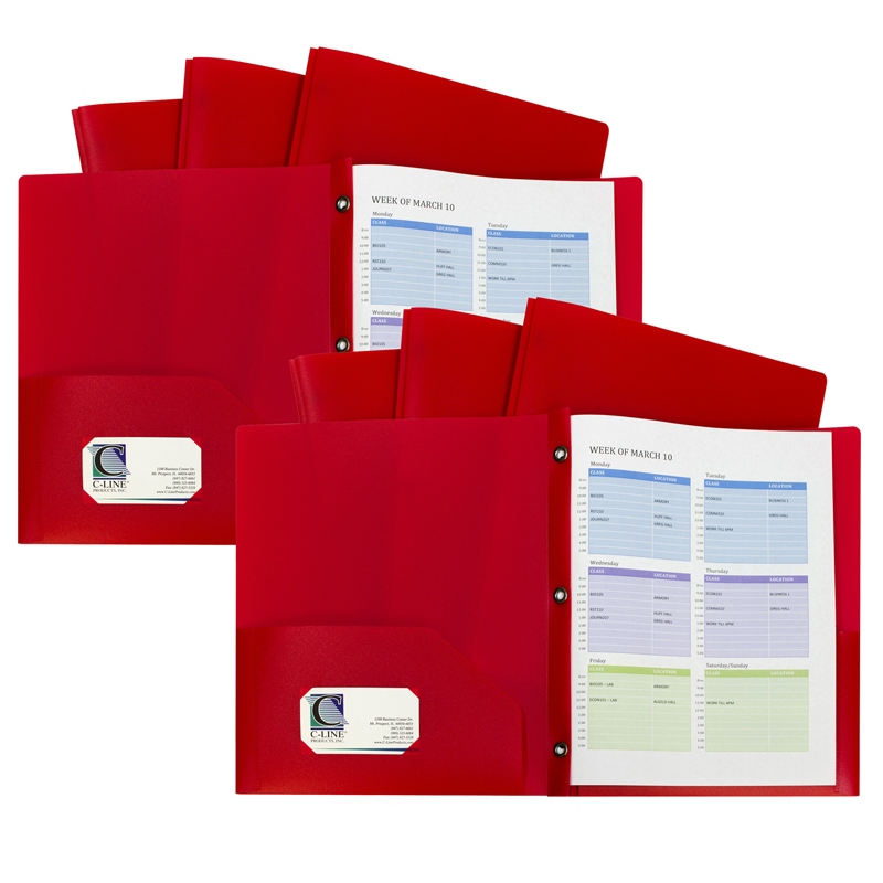 TeachersParadise - C-Line® Two-Pocket Heavyweight Poly Portfolio Folder ...