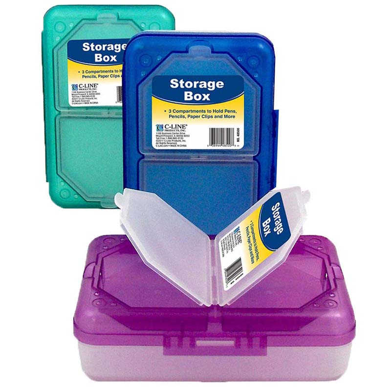 Teachersparadise - C-line® Storage Box, Assorted Colors, Pack Of 3 