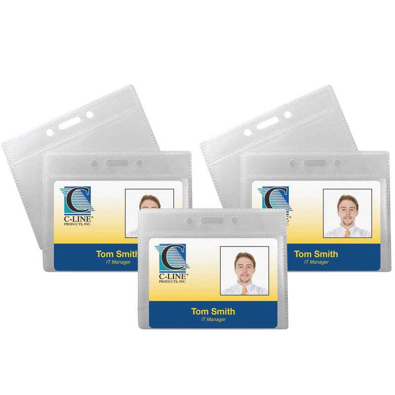 TeachersParadise - C-Line® ID Badge Holders, Poly, Horizontal, 3-1/2 x ...