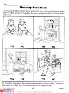 Character Education - Honesty Worksheet for Grades K-3 by Carson