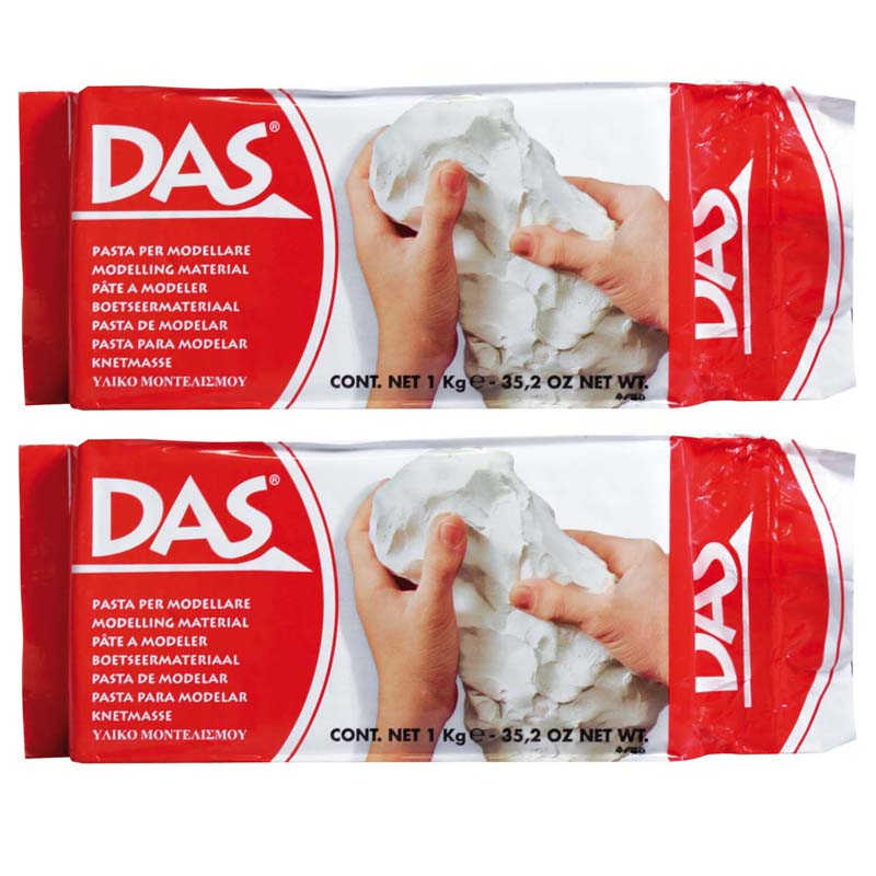 DAS Air Hardening Modeling Clay, 2.2 lb Block, White (387500)