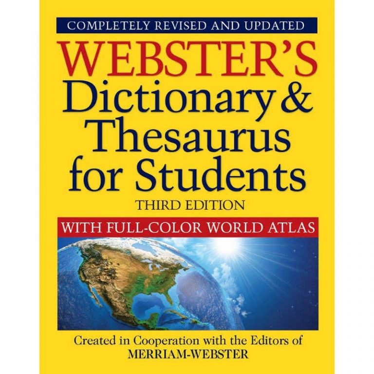 Teachersparadise Merriam Webster Websters Dictionary And Thesaurus With Full Color World Atlas 1229